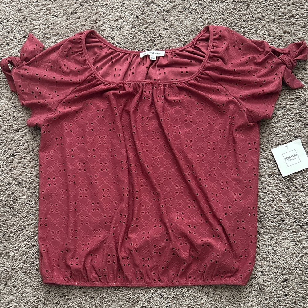 Perseption Concept Ruby Eyelet Blouse - image 1